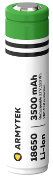 Аккумулятор 18650 Li-Ion 3500 mAh с защитой | Armytek